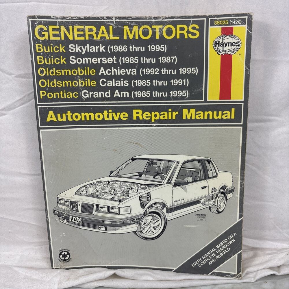 Haynes Auto Repair Manual 38025 Buick Skylark Olds Achieva Pontiac Grand Am GOOD